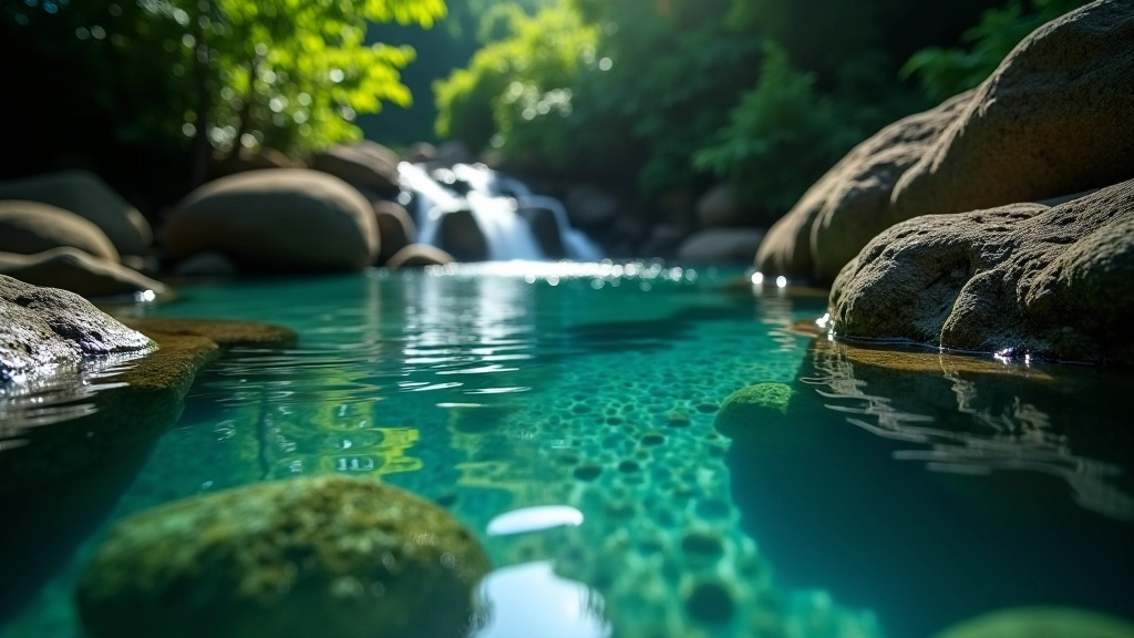 Detalle de agua cristalina en las pozas del Río Tanama